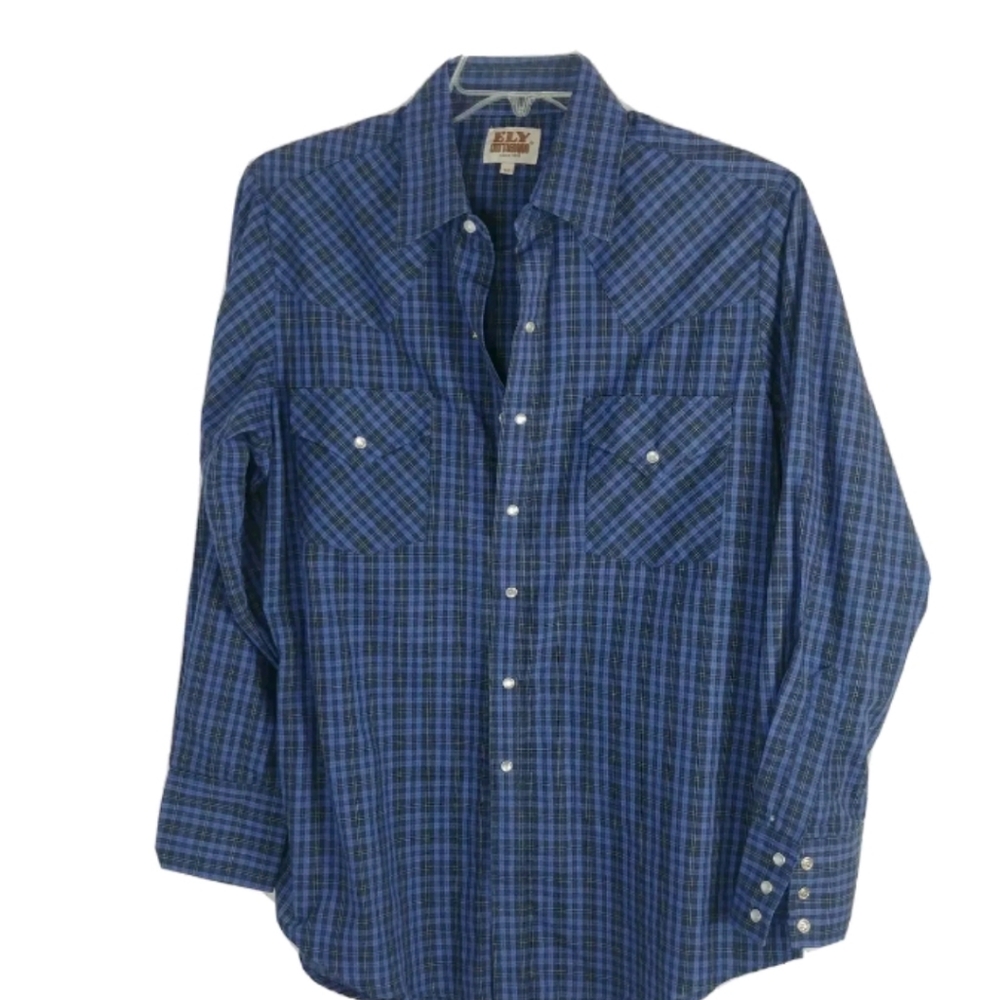 T1 Ely Cattleman Man Pearl Snap Button Shirt Size